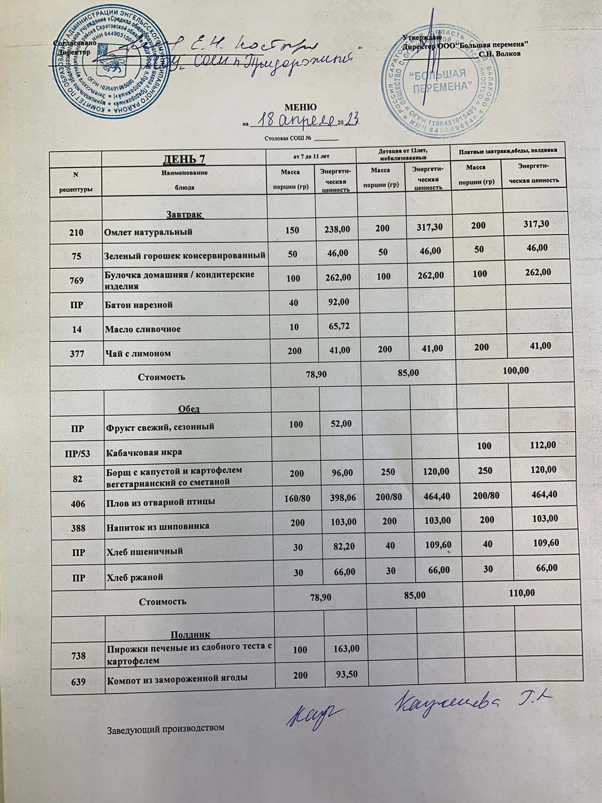 Меню 18.04.2023